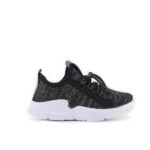 AD Black Lace Up Running Shoes For Kids