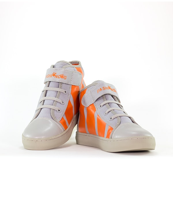 FD Grey High Top Sneakers For Kids