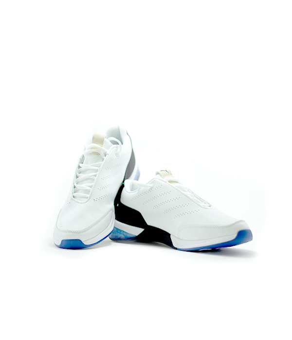 PM Cushion White and Blue Running Shoes For Men