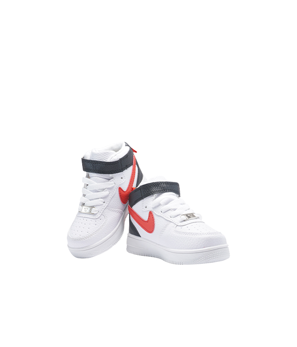 NK White and Red Casual Shoes for Kids 2