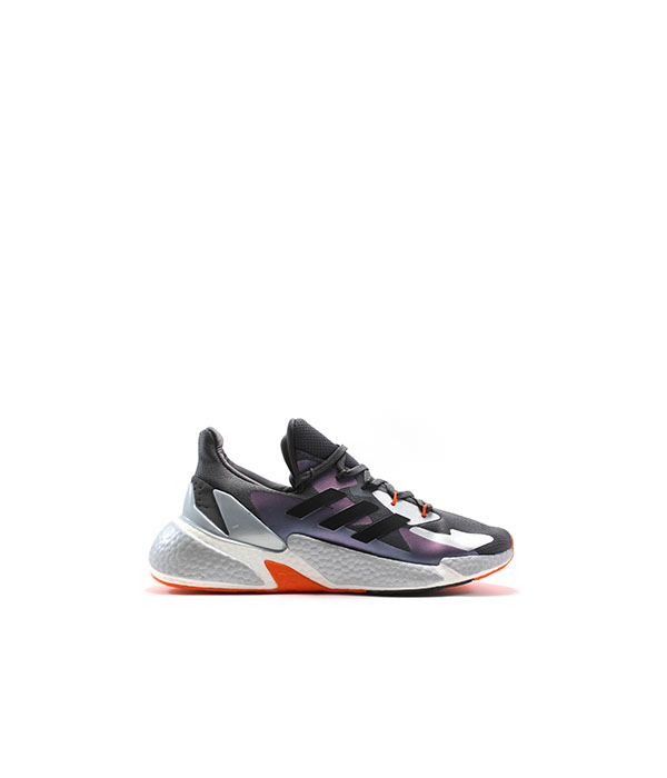 AD Grey and Orange Sports Shoes For Men