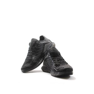 RB Solid Black Running Shoes For Men -1
