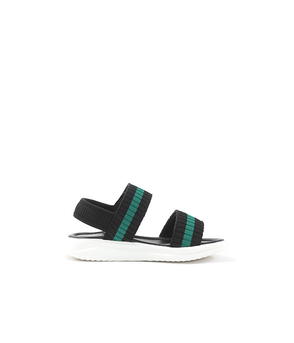 FD Black/Green Sandals for Kids