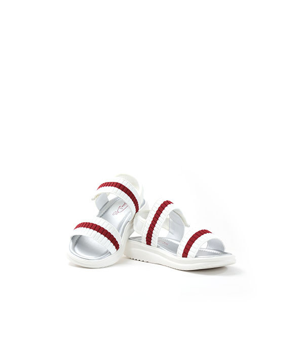 FD White/red Sandals for Kids - Flash Footwear