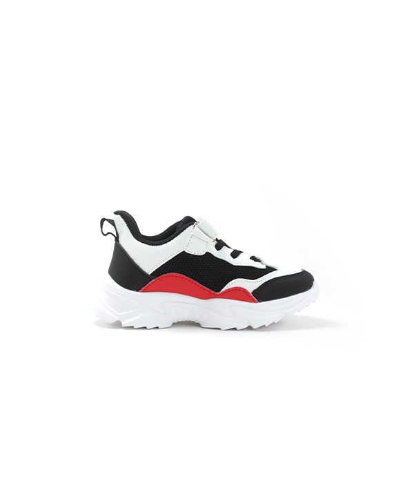 SKC Black / White/red Jogging Shoes for Kids