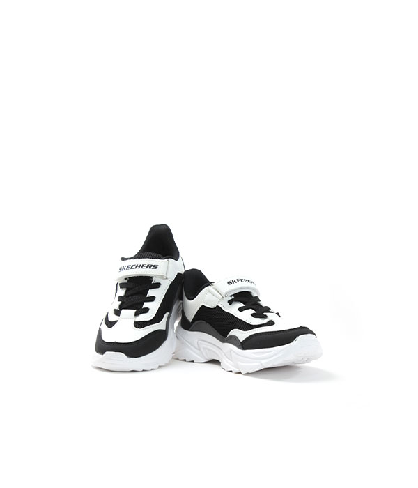 SKC White/Black Jogging Shoes for Kids-1