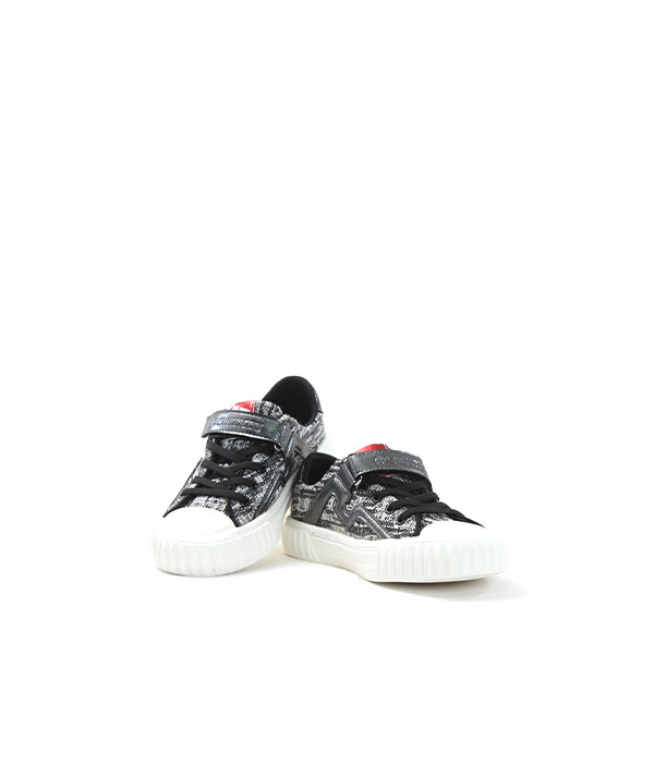 FD Black white jogging Shoes for Kids-1