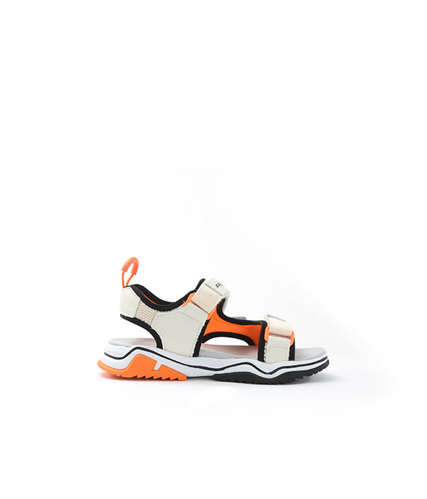 FD White/Orange Sandals for Kids